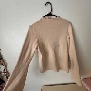 Umgee Cream Ribbed Long Sleeve Top